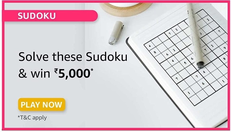 Amazon Funzone Sudoku Quiz Answers Win Rs 5000