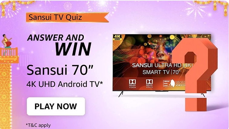 Amazon Sansui TV Quiz Answers